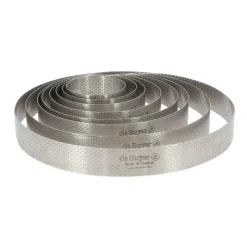 Cercle à tarte perforé 18,5cm Valrhona - De Buyer