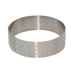 Cercle à tarte perforé rond 24,5cm Valrhona - De Buyer