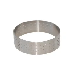 Cercle à tarte perforé rond 6,5cm Valrhona - De Buyer