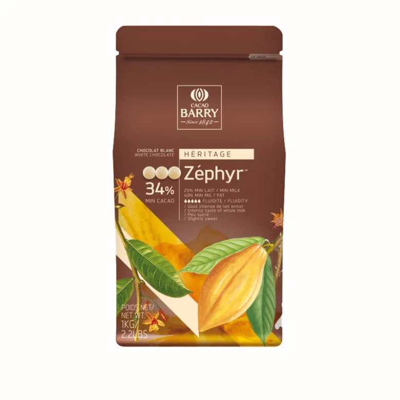 Chocolat Blanc Zéphyr 34% 1kg - Cacao Barry