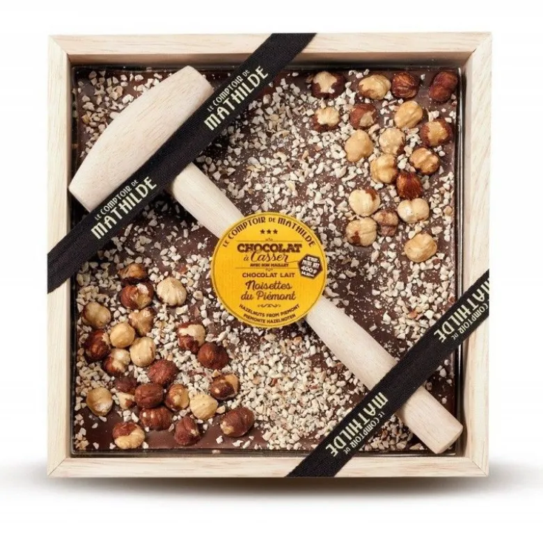 Chocolat à casser lait Noisettes du Piemont - Le Comptoir de Mathilde