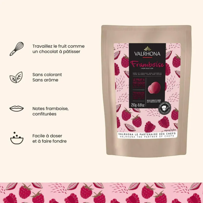 Chocolat de Couverture Inspiration Framboise 250g - Valrhona