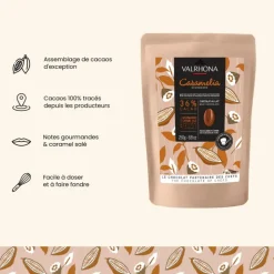 Chocolat de Couverture Lait Caramelia 36% 250g - Valrhona