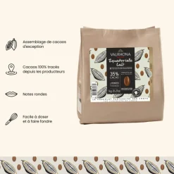 Chocolat de Couverture Lait Equatoriale 35% 1kg - Valrhona