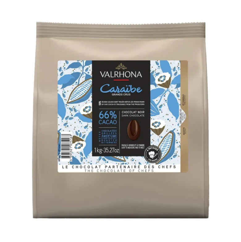 Chocolat de Couverture Noir Caraïbe 66% 1kg - Valrhona