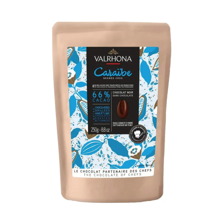 Chocolat de Couverture Noir Caraïbe 66% 250g - Valrhona