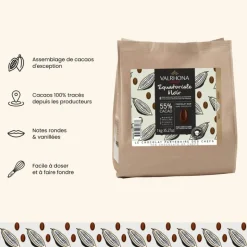 Chocolat de Couverture Noir Equatoriale 55% 1kg - Valrhona