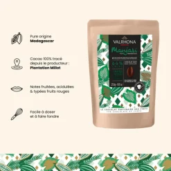 Chocolat de Couverture Noir Manjari 64% 250g - Valrhona