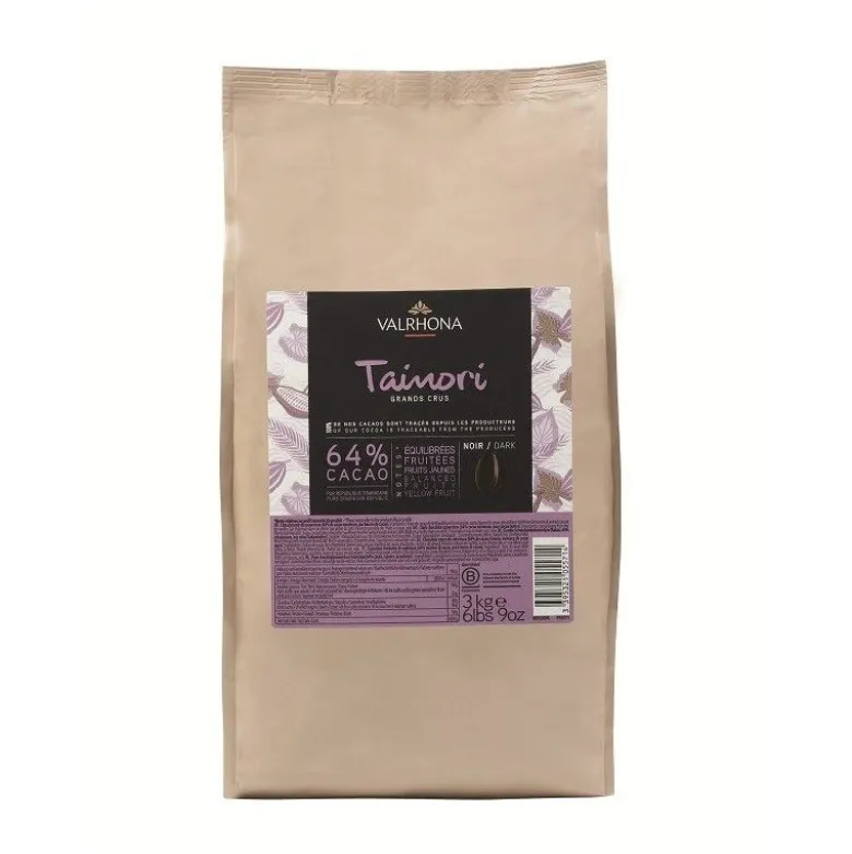 Chocolat de Couverture Noir Taïnori 64% 3kg - Valrhona