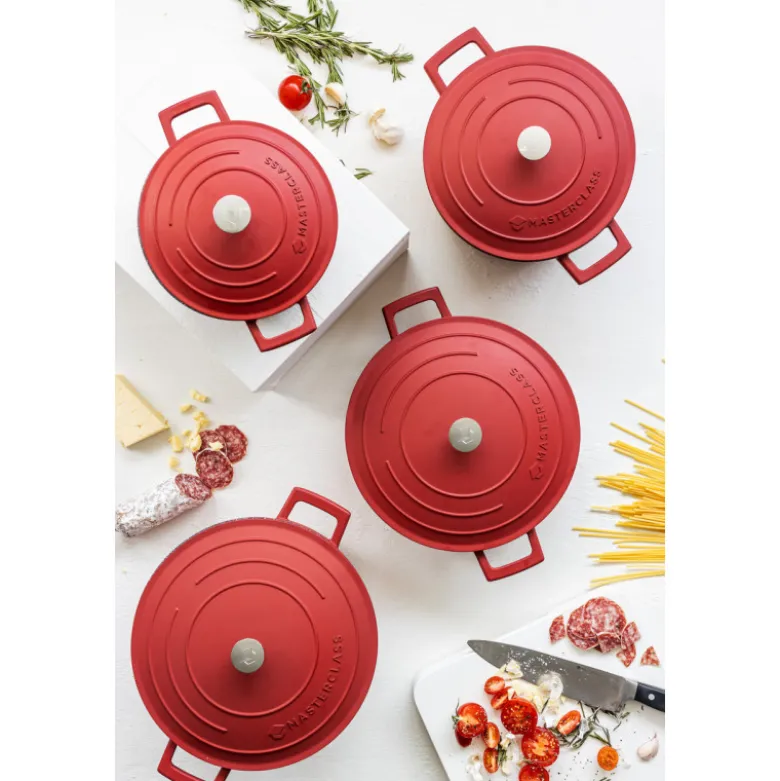 Cocotte fonte d'aluminium 24cm rouge - MasterClass