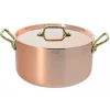 Cocotte ronde cuivre inox + couvercle 16cm De Buyer