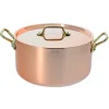 Cocotte ronde cuivre inox + couvercle 20cm De Buyer