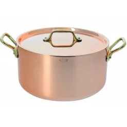 Cocotte ronde cuivre inox + couvercle 24cm De Buyer