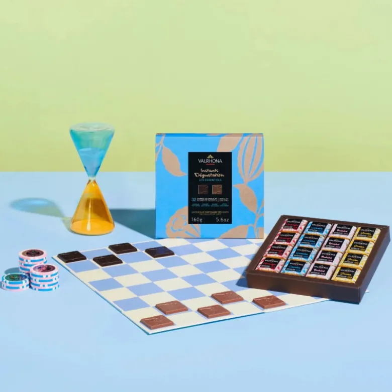 Coffret 32 Carrés Chocolat Noir et Lait - Valrhona