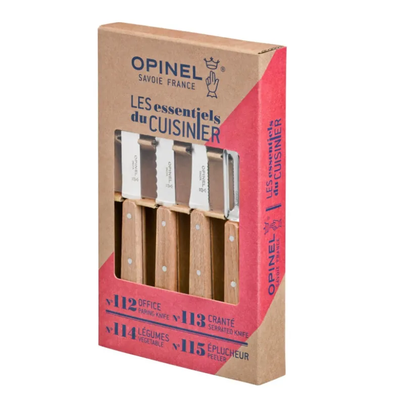 Coffret Couteaux de Cuisine et Éplucheur Naturel Les Essentiels - Opinel