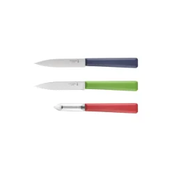 Coffret Couteaux de Cuisine et Éplucheur Trio Les Essentiels + - Opinel