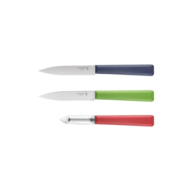Coffret Couteaux de Cuisine et Éplucheur Trio Les Essentiels + - Opinel