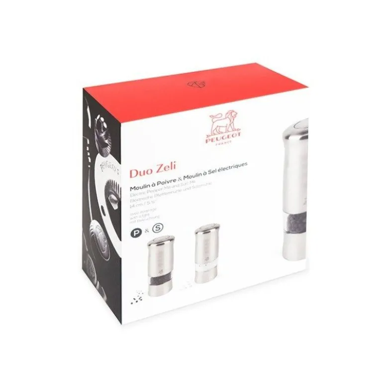 Coffret moulin sel et poivre électrique Zeli - Peugeot