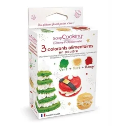 Colorant alimentaire en poudre Noël 3x5g - ScrapCooking