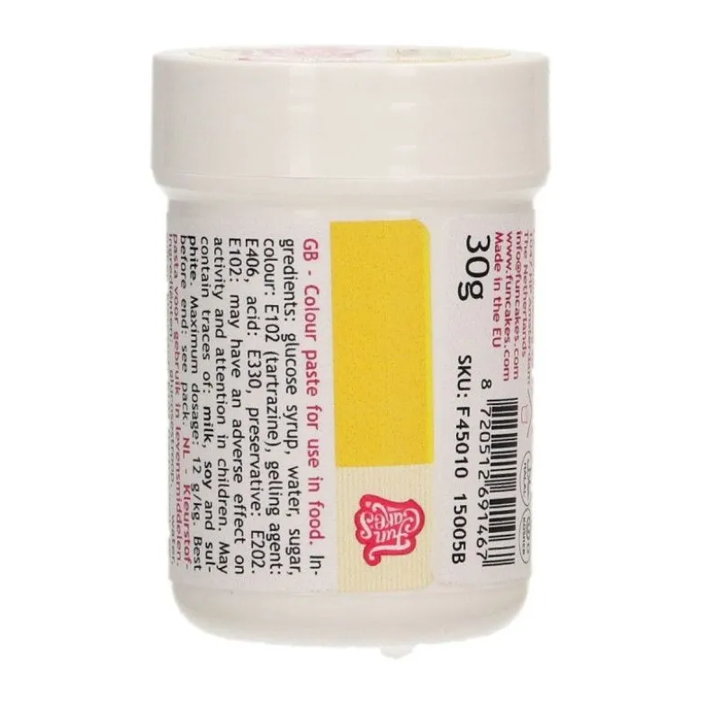 Colorant alimentaire pâte jaune 30g - FunCakes
