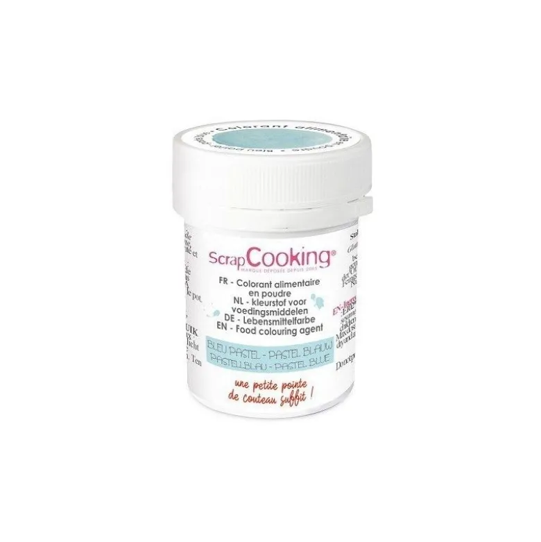 Colorant artificiel en poudre bleu pastel 5g - ScrapCooking