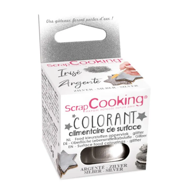 Colorant artificiel en poudre Argenté 5g - ScrapCooking