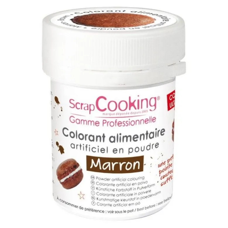 Colorant artificiel en poudre marron 5g - ScrapCooking