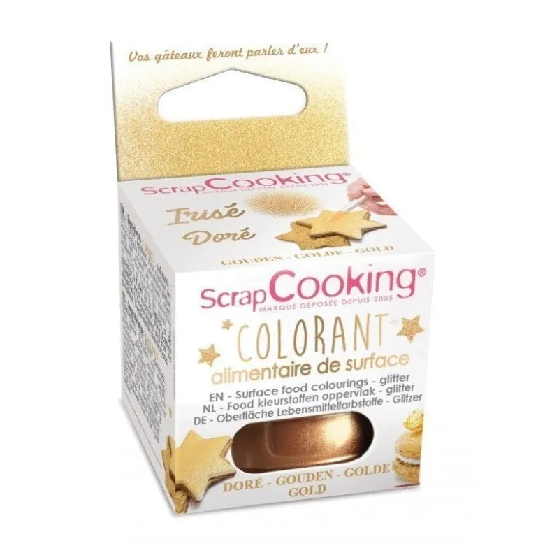 Colorant de surface irisé doré 5g - ScrapCooking