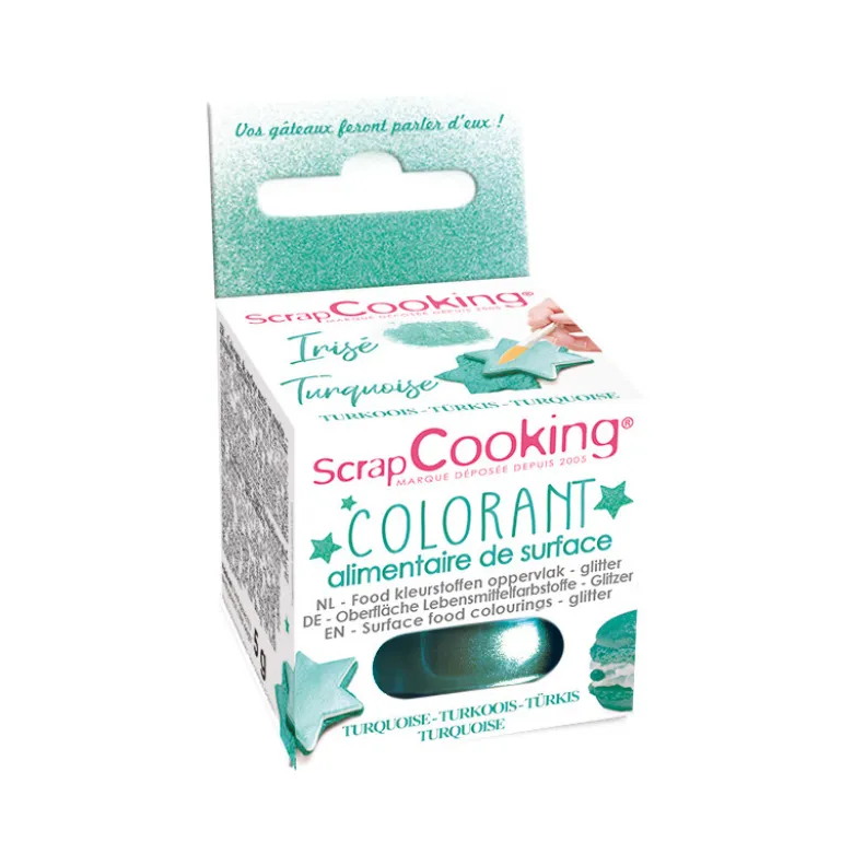 Colorant Surface Irisé Turquoise - ScrapCooking