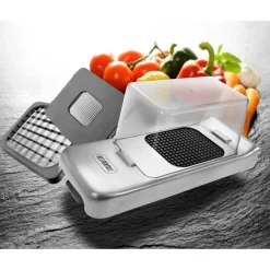 Coupe légumes Alligator inox avec collecteur - Tellier