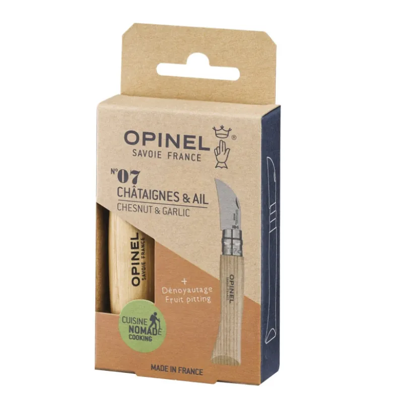 Couteau de Poche Châtaigne Ail et Dénoyautage N°7 - Opinel