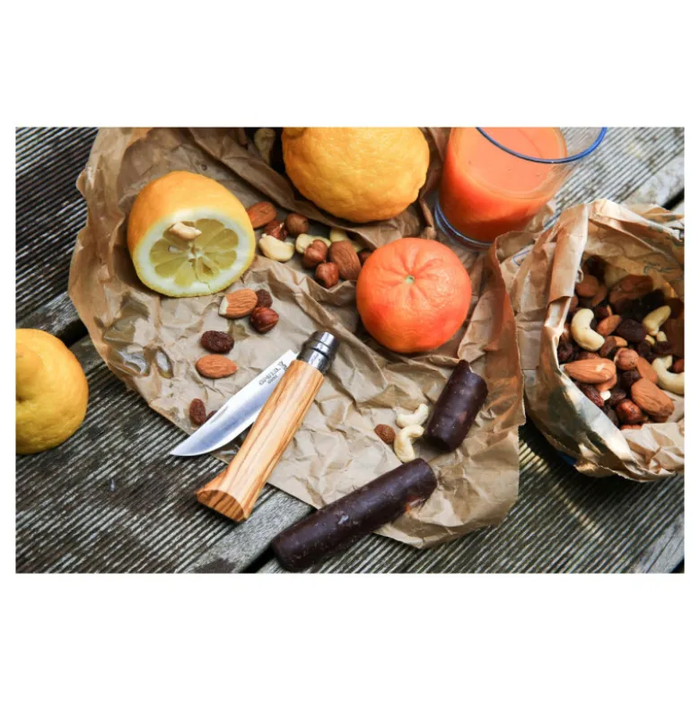 Couteau de Poche Plumier Olivier avec Étui Baroudeur N°8 - Opinel