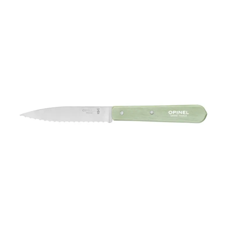 Couteau d'Office Cranté Inox et Bois 10 cm Sauge N°113 - Opinel