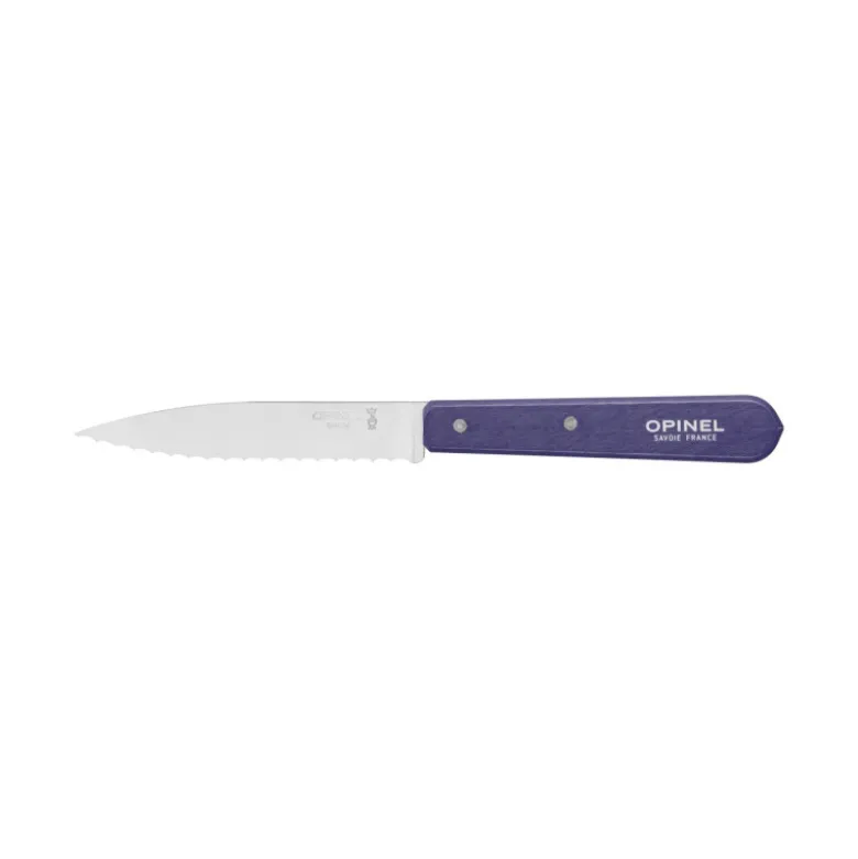 Couteau d'Office Cranté Inox et Bois 10 cm Violet N°113 - Opinel