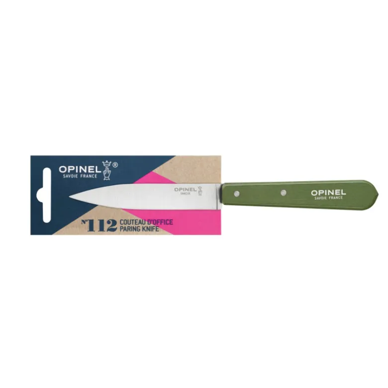 Couteau d'Office Inox et Bois 10 cm Kaki N°112 - Opinel