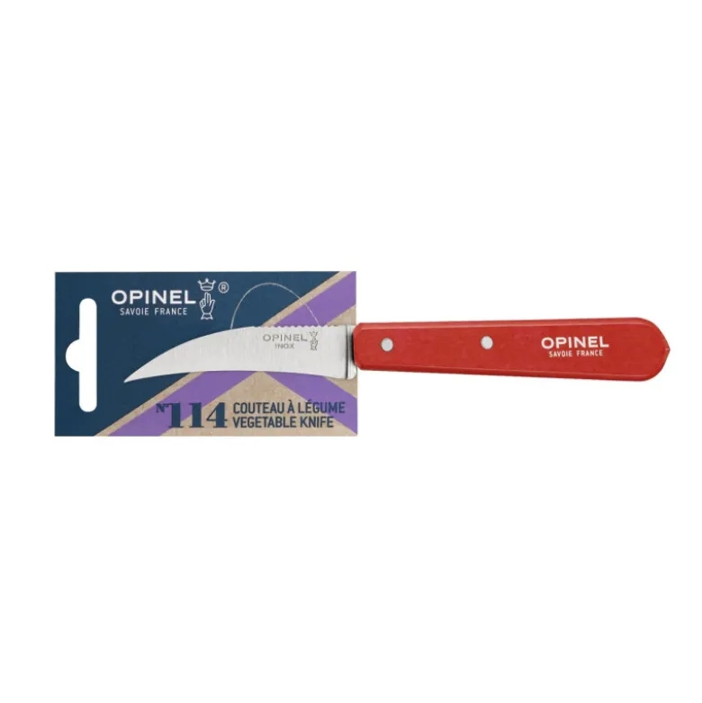 Couteau pour Légumes Inox et Bois Rouge N°114 - Opinel