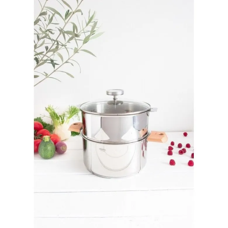 Cuit vapeur Biome 20cm anse bois de hêtre - Cristel
