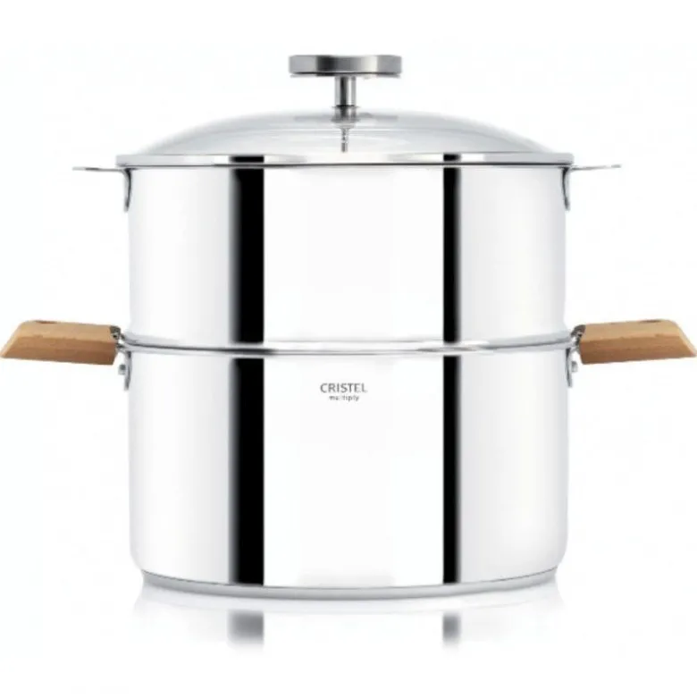 Cuit vapeur Biome 24cm anse bois de hêtre - Cristel