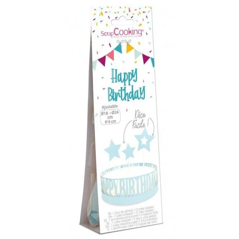 Déco gâteau Happy Birthday - ScrapCooking
