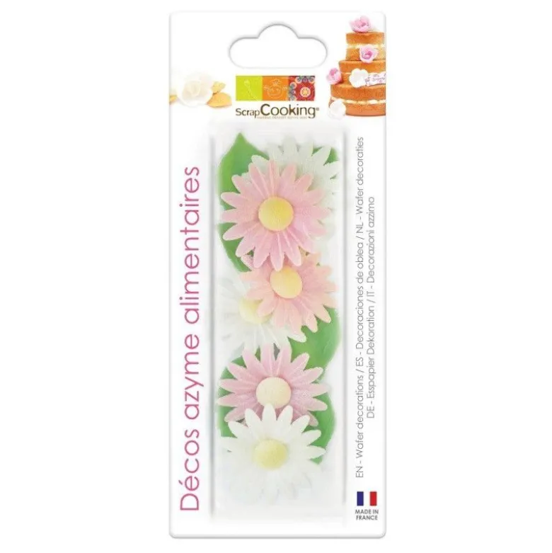 Décoration azyme marguerite & feuille x12 - ScrapCooking