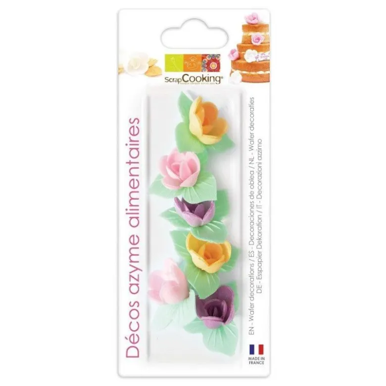 Décoration azyme rose corolle x6 - ScrapCooking
