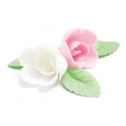 Décoration azyme rose & feuille x10 - ScrapCooking