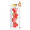 Décoration azyme rose rouge & feuilles x10 - ScrapCooking