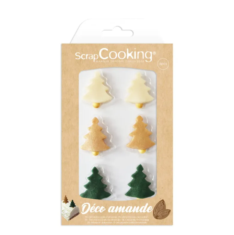 Décor Sapins Noël Pâte d'Amande - ScrapCooking