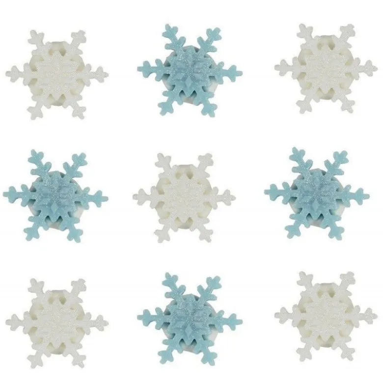 Décors en sucre Flocon de neige x9 - Anniversary House