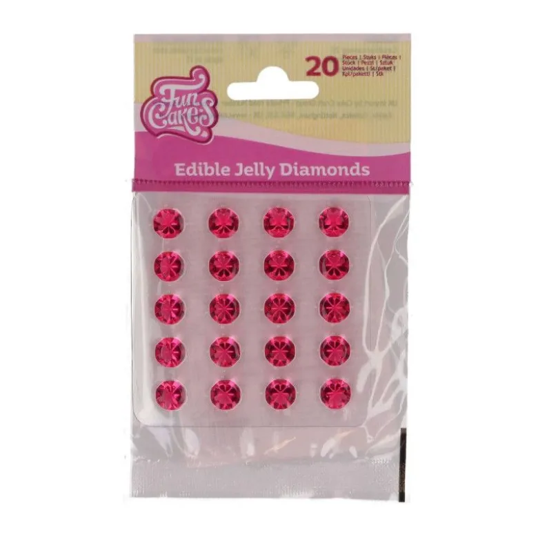 Décors sucrés diamant rose x20 - FunCakes