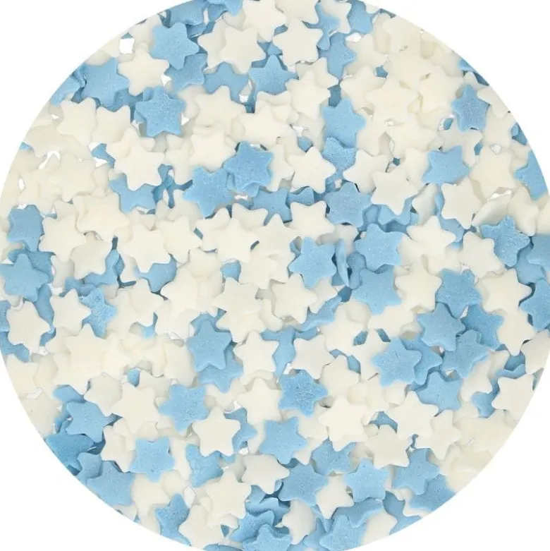 Décors sucrés étoile blanc bleu - FunCakes