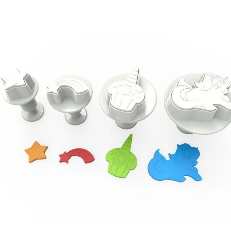 Découpoir éjecteur Licorne x4 - Dekofee