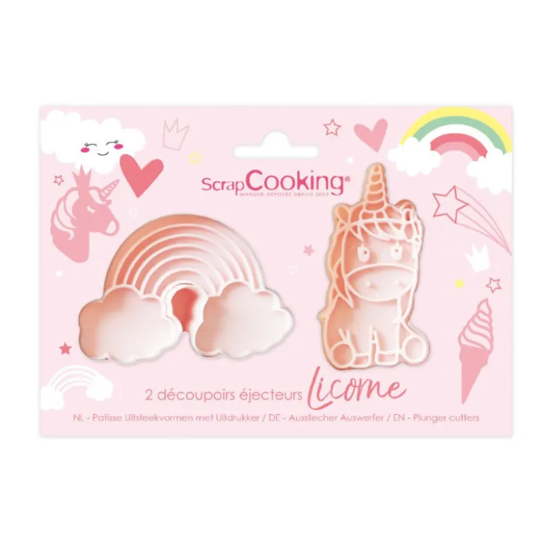 Découpoirs éjecteurs Licorne - Scrapcooking