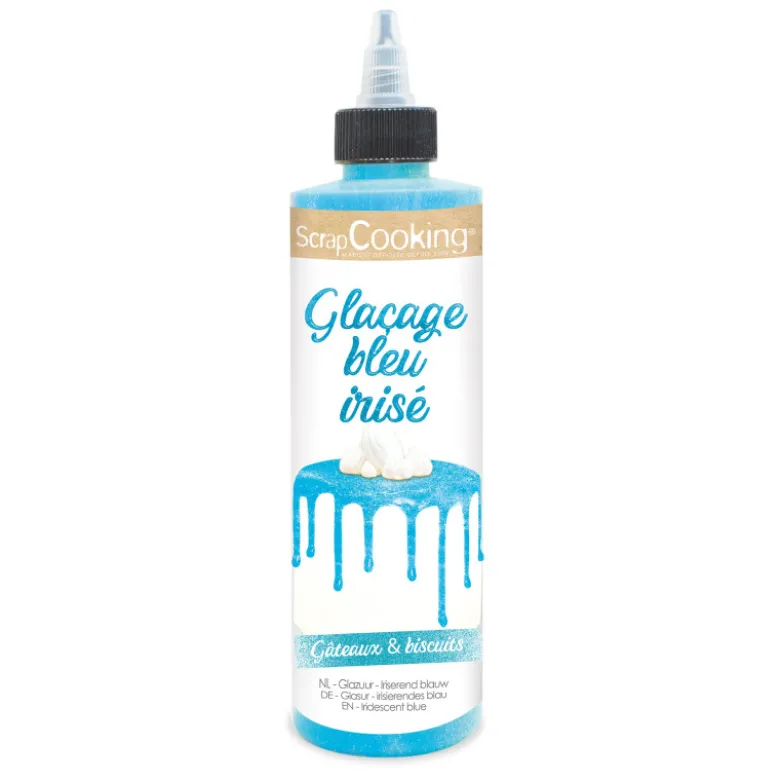 DDM Courte Nappage Drip Cake bleu irisé ScrapCooking